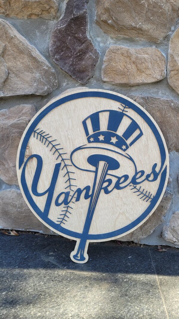 Yankees Top Hat Logo Round Sign – 2Ks Woodworking