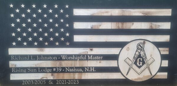 United States Flag with Mason's Logo