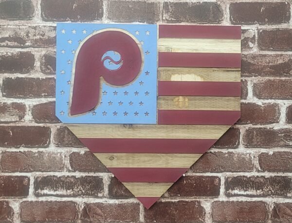 Retro Phillies US Flag Sign